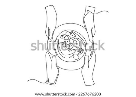 Continuous one line drawing sharing food on Eid Mubarak. Eid al-Fitr concept. Single line draw design vector graphic illustration.