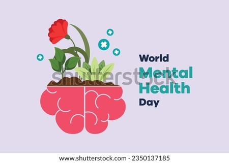 Psychology. World mental health day concept. Colored flat vector illustration isolated. 