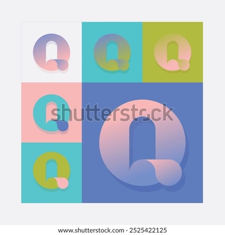 logo letter q slashed modern business