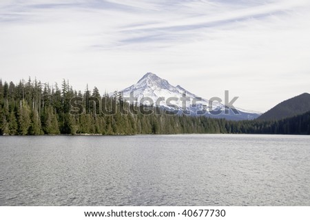 Close up view of mount hood from lost lake .
