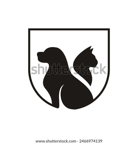 Cat and Dog logo design, vector and illustration	