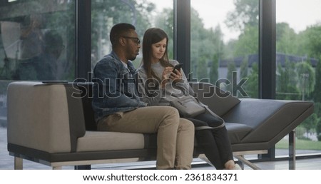 Similar – Image, Stock Photo Surfing couple waiting for the wave