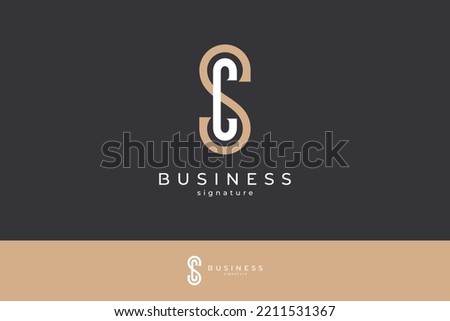 SC or CS Monogram logo minimalist design for business template