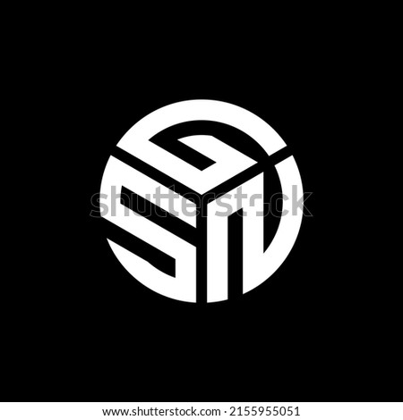 GSN letter logo design on black background. GSN creative initials letter logo concept. GSN letter design.
