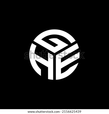 GHE letter logo design on black background. GHE creative initials letter logo concept. GHE letter design.
 Imagine de stoc © 