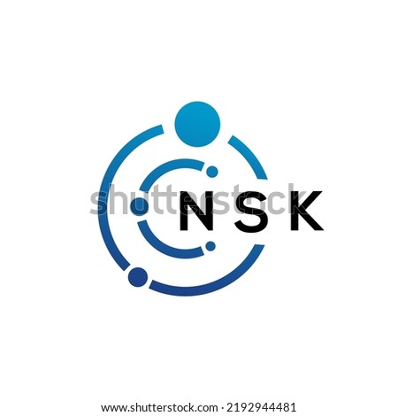 NSK letter technology logo design on white background. NSK creative initials letter IT logo concept. NSK letter design.