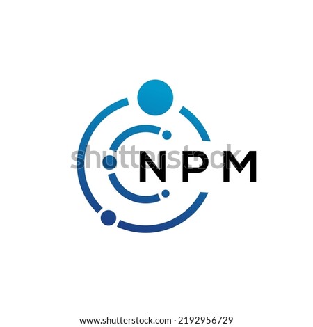 NPM letter technology logo design on white background. NPM creative initials letter IT logo concept. NPM letter design.