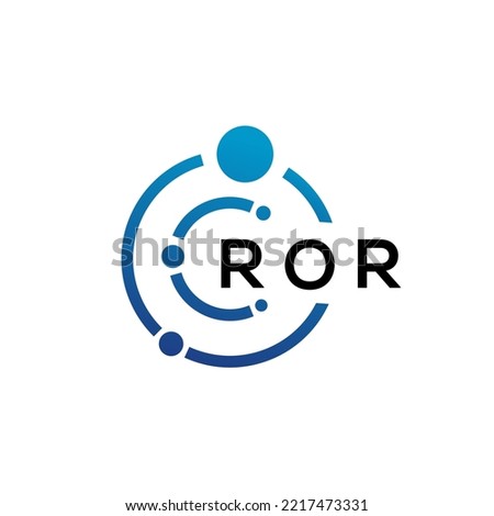 ROR letter technology logo design on white background. ROR creative initials letter IT logo concept. ROR letter design.