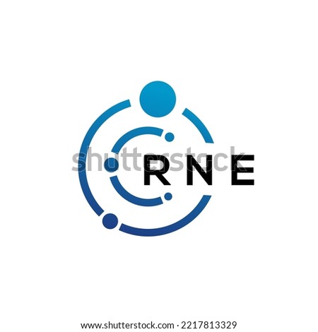 RNE letter technology logo design on white background. RNE creative initials letter IT logo concept. RNE letter design.