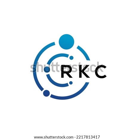 RKC letter technology logo design on white background. RKC creative initials letter IT logo concept. RKC letter design.
