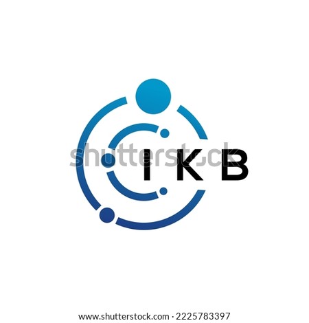 IKB letter technology logo design on white background. IKB creative initials letter IT logo concept. IKB letter design.