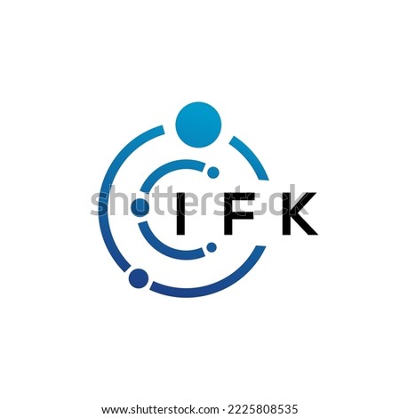 IFK letter technology logo design on white background. IFK creative initials letter IT logo concept. IFK letter design.