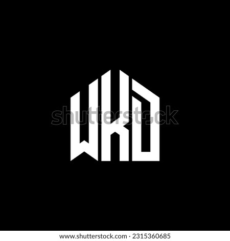 WKD letter logo design on BLACK background. WKD creative initials letter logo concept. WKD letter design.
