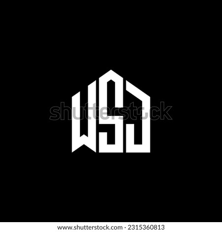 WSJ letter logo design on BLACK background. WSJ creative initials letter logo concept. WSJ letter design.
