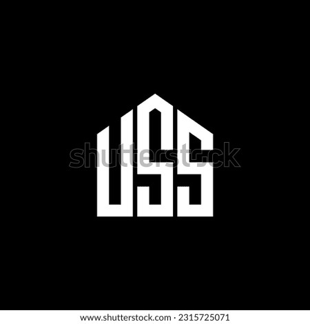 USS letter logo design on BLACK background. USS creative initials letter logo concept. USS letter design.
