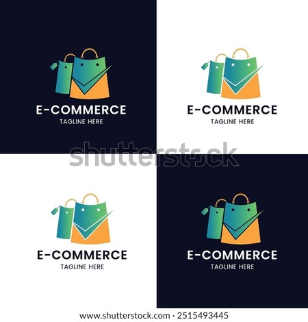 Shopping bag logo, E-commerce logo, Online shopping logo, Amazon store logo