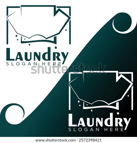 laundry logo with creative element, suitable for your organization, simple elegant design soft color two tone