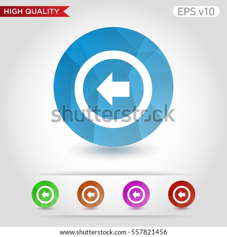 Colored icon of left arrow symbol with background