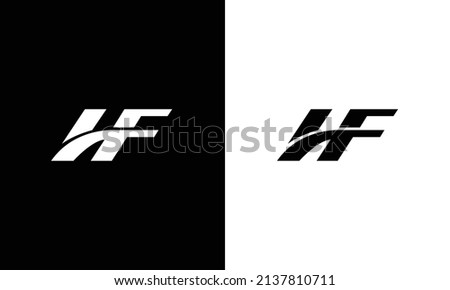 Abstract modern letter HF logo design