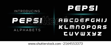 PEPSI Sports minimal tech font letter set. Luxury vector typeface for company. Modern gaming fonts logo design.
