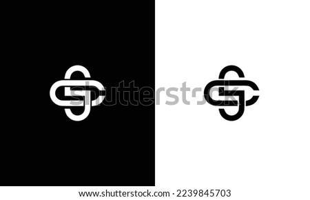 SC CS S C Letter Logo Alphabet Design Template Vector