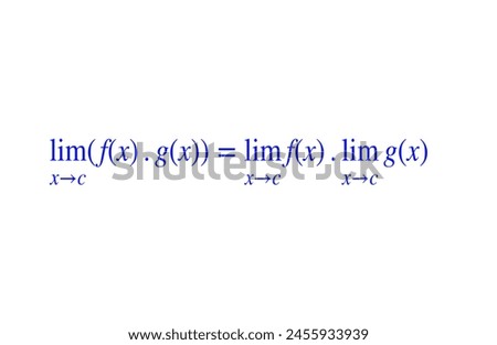 Limits properties of f(x).g(x) , maths Equation high quality vector illustration 