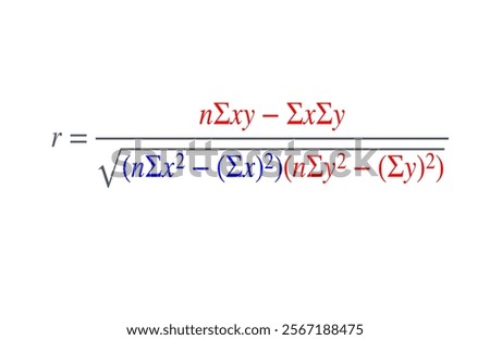 Pearsons Coefficient of Correlation Formula High quality Vector illustration for various projects 