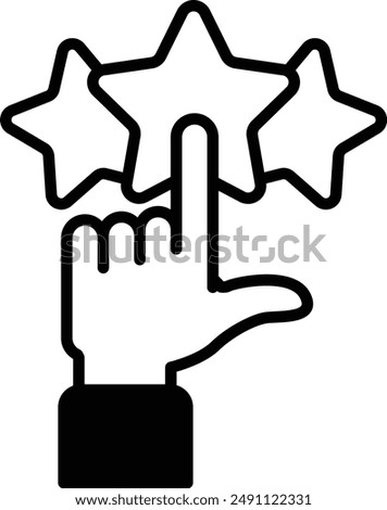 A hand pointing to three stars. The hand is pointing to the stars to indicate that they are important or worthy of recognition