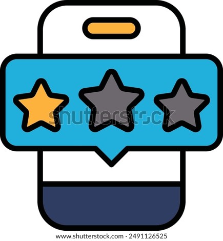 A phone with three stars on it. The stars are placed in a row and are pointing upwards