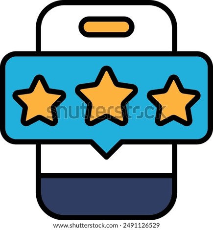 A phone with three stars on it. The stars are placed in a row and are pointing upwards