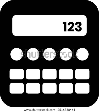 A calculator with the numbers 123 on it