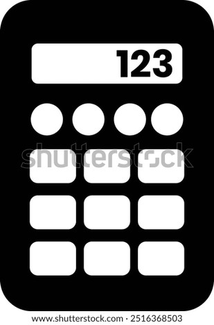 A calculator with the numbers 123 on it