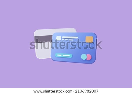 3D credit card money financial security for online shopping, online payment credit card 3d with payment protection concept. 3d render vector for business finance, online banking and online shopping ストックフォト © 