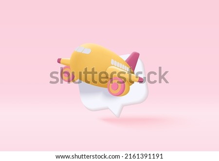3D pin map with flight plane travel tourism trip planning world tour. Tourism plane trip planning world tour with pin location on holiday summer concept. 3d icon vector airplane render illustration