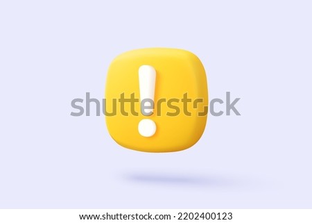 3d alert notification icon isolated on background. negative check list button choice for false, correct, error 3d, problem, fail on application. emergency warning icon vector 3D rendering illustration