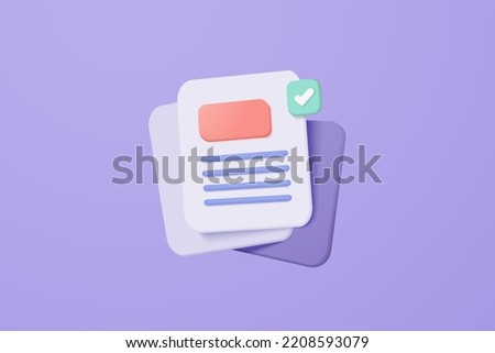 3d white clipboard task management icon todo check list on document, efficient work on project plan 3d concept, assignment and exam, productivity solution icon. 3d note icon vector render illustration