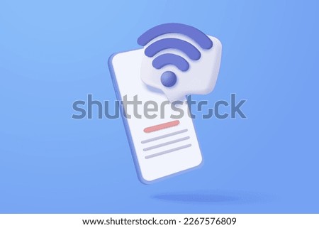 3d wireless connection and sharing network on internet. Hotspot access point for digital and online coverage. Broadcasting area with WiFi. 3d wireless signal icon rendering vector illustration