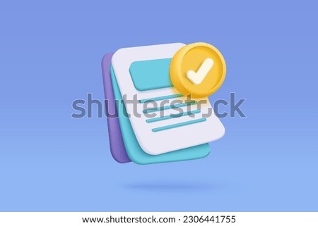 3d white clipboard task management todo check list on blue background, efficient work on project plan concept, assignment and exam, productivity solution icon. 3d icon vector render illustration