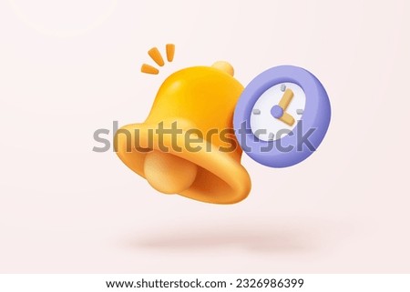 3d alarm clock icon for succress delivery concept. Purple watch minimal design concept of time, service and support around clock. 3d clock icon vector rendering illustration