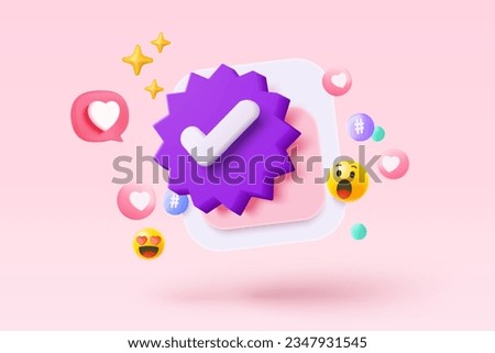 3d check mark icon isolated on pink background. check list button best choice for right, success, tick, accept, agree on application. 3d best choice, choose icon vector with 3D rendering illustration