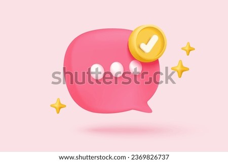 3D speech bubbles symbol on social media icon isolated on pink background. Comments thread mention or user reply sign with social media. 3d speech bubbles icon vector with shadow render illustration