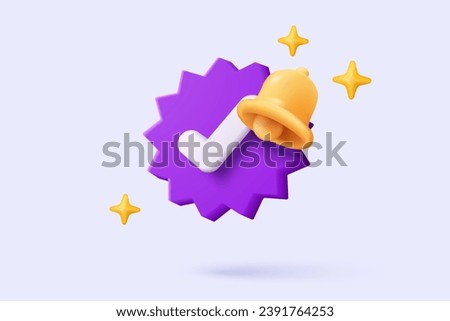 3d alert notification icon isolated on background. negative check list button choice for false, correct, tick, problem, fail on application. emergency 3d icon vector with 3D rendering illustration