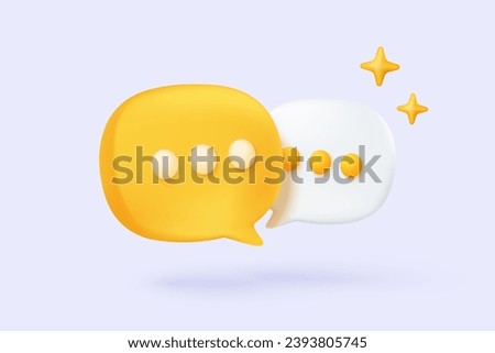 3D notification bell icon with chat bubble speech floating around on pastel background. new alert 3d concept for social media element. 3d balloon bell alarm icon for message vector render illustration
