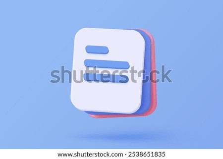 3d icon file task management todo check list, assignment and exam paperwork, work on organization, progress feedback, administration survey. 3d clipboard tick check icon vector render illustration