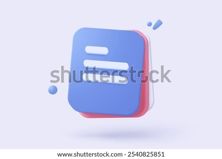 3d icon file task management todo check list, assignment and exam paperwork, work on organization, progress feedback, administration survey. 3d clipboard tick check icon vector render illustration