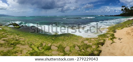 Panoramic Hawaiian North Shore Beach