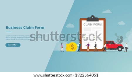 claim form on the clipboard concept for website design template banner or slide presentation cover