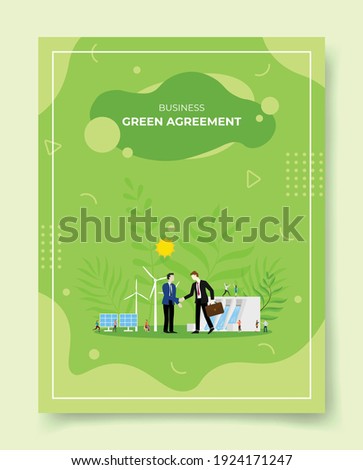 green deal concept for template of banners, flyer, books cover, magazine with liquid shape flat style