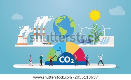 carbon neutral co2 balance concept with modern flat style