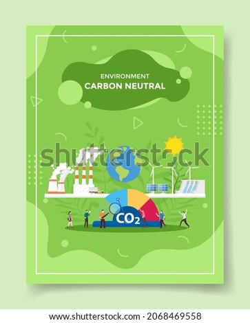 carbon neutral co2 balance for template of banners, flyer, books, and magazine cover